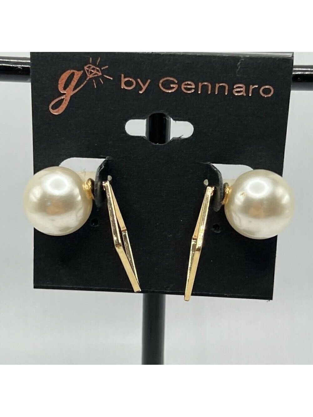 G by Gennaro Geometric Gold & Pearl Earrings $16ea / 3 for $25